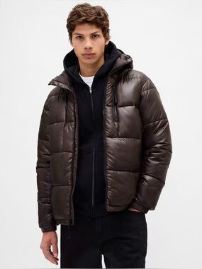 GAP Recycled Heavyweight Puffer Jacket Terra brown Size Large New Without Tag